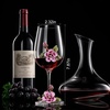 Comeon Flower Wine Glasses Hand Painted Wine Glasses Pink with Gift Box (Pink)(purple flower (gift box))