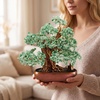 Large Crystal Money Tree Chakra Feng Shui Lucky Gemstone Bonsai Tree(Green)