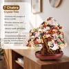 Large Crystal Money Tree Chakra Feng Shui Lucky Gemstone Bonsai Tree(Multicolor)