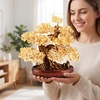 Large Crystal Money Tree Chakra Feng Shui Lucky Gemstone Bonsai Tree(Yellow)