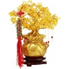 Comeon Feng Shui Money Tree Yellow Crystal Quartz Tree with Golden Ingot(Large：9.8*4.7*11.1)