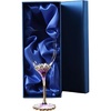 Comeon Flower Wine Glasses Hand Painted Wine Glasses Pink with Gift Box (Pink)(purple 1 glass gift box)
