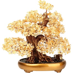 Comeon Large Feng Shui Money Tree Green Crystal Quartz Lucky Gem Tree(Citrine)